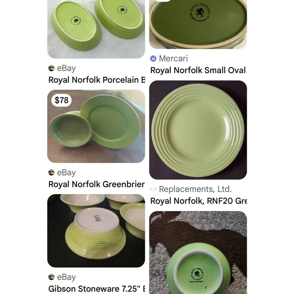 #2309*”6x9”Green Ceramic Serving Bowl - Home Dining
